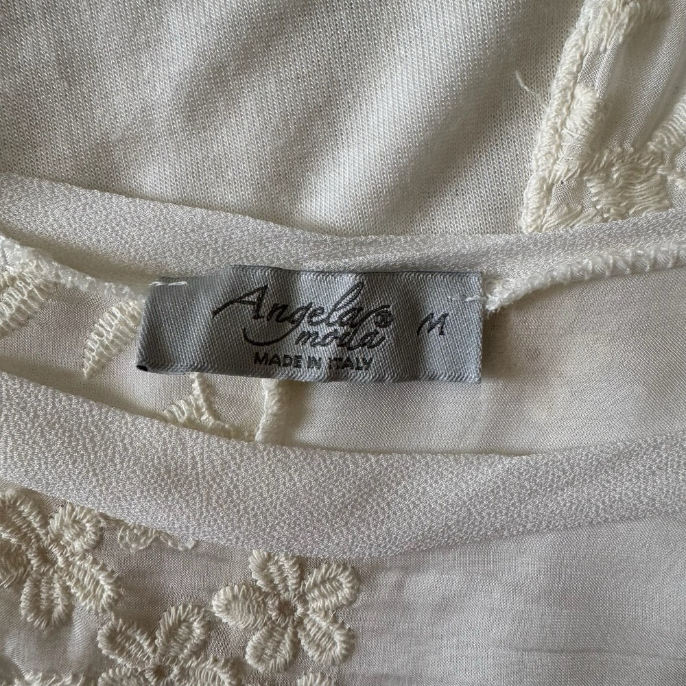 Angela Moda Italy Silk Blend Sheer Embroidered Top Med Romantic Ethereal Angel - Picture 4 of 9